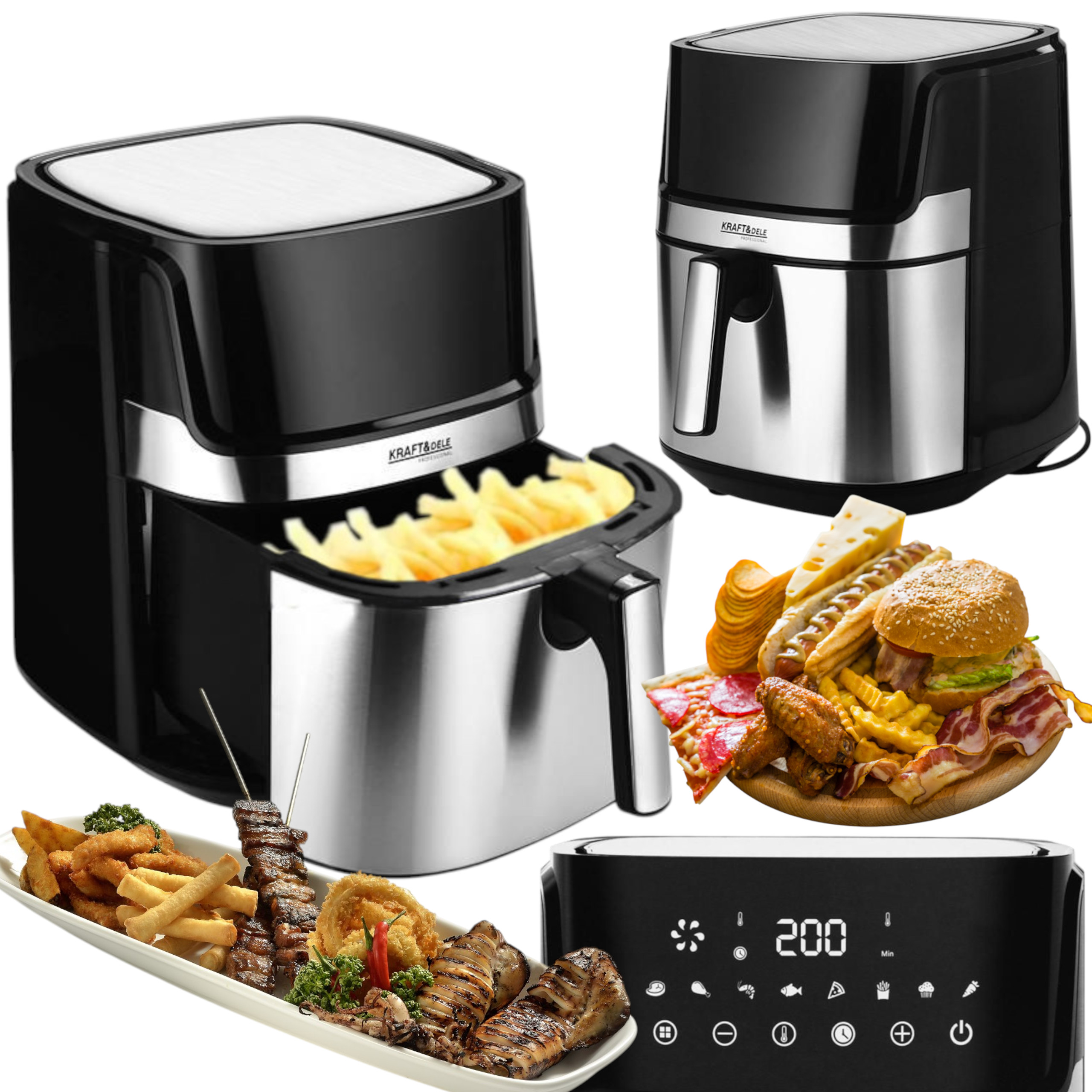 Mocna frytkownica beztłuszczowa 8L 1850W Kraft&Dele KD4101