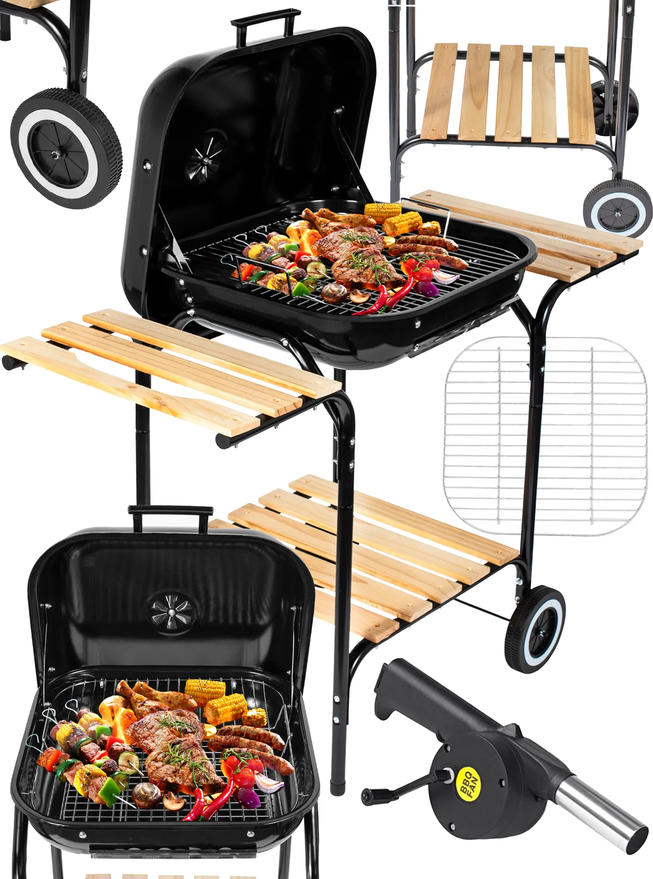 Grill węglowy ogrodowy Maltec Curron EmaBend GM3000 z dmuchawą